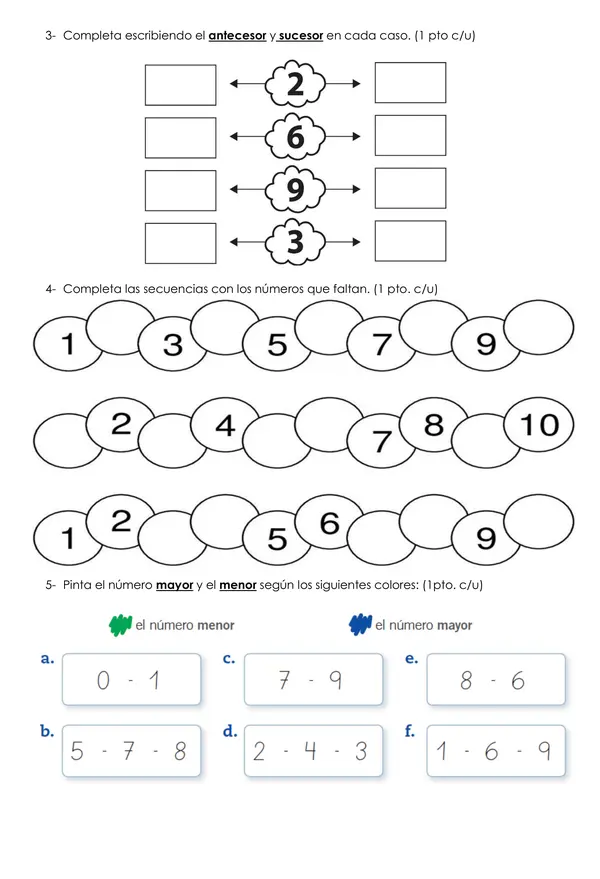 Guía evaluada números hasta el 10 EDITABLE
