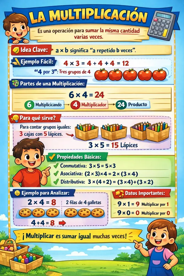 Cartel Educativo sobre La Multiplicación