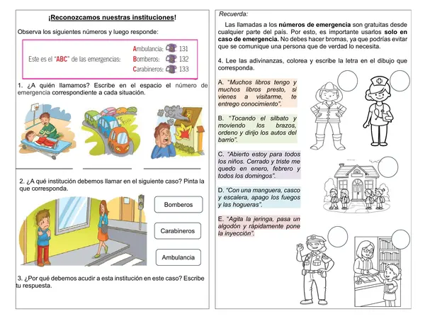 Guía de historia 1° básico "Reconozco las instituciones de mi comunidad"