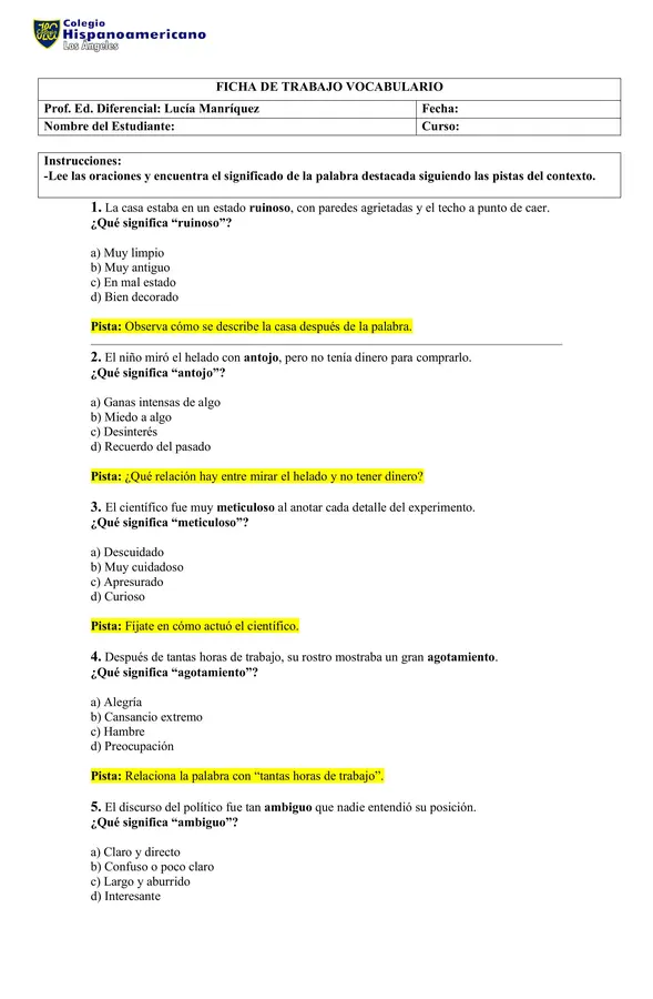 VOCABULARIO