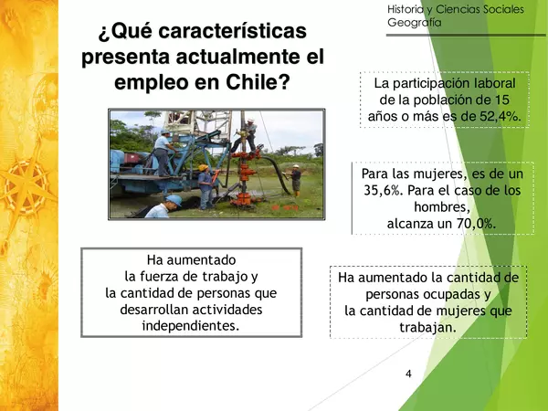 Presentacion el Trabajo en chile, HISTORIA, TERCERO MEDIO