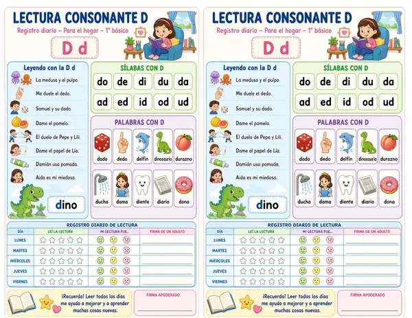 Lecturas al hogar: consonantes y fluidez lectora