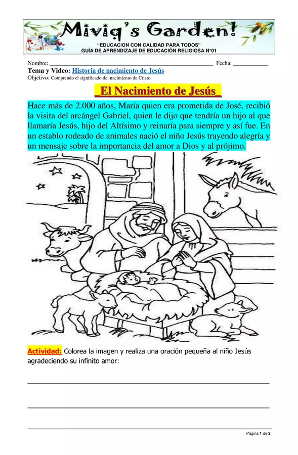 Nacimiento de Jesús | profe.social