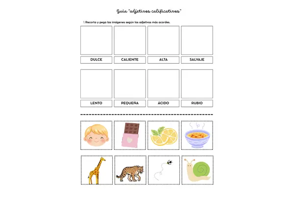 Guía de adjetivos calificativos
