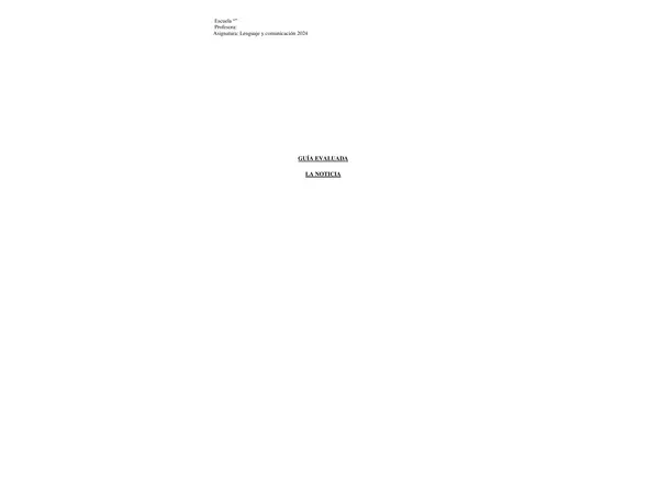 Evaluación :La noticia
