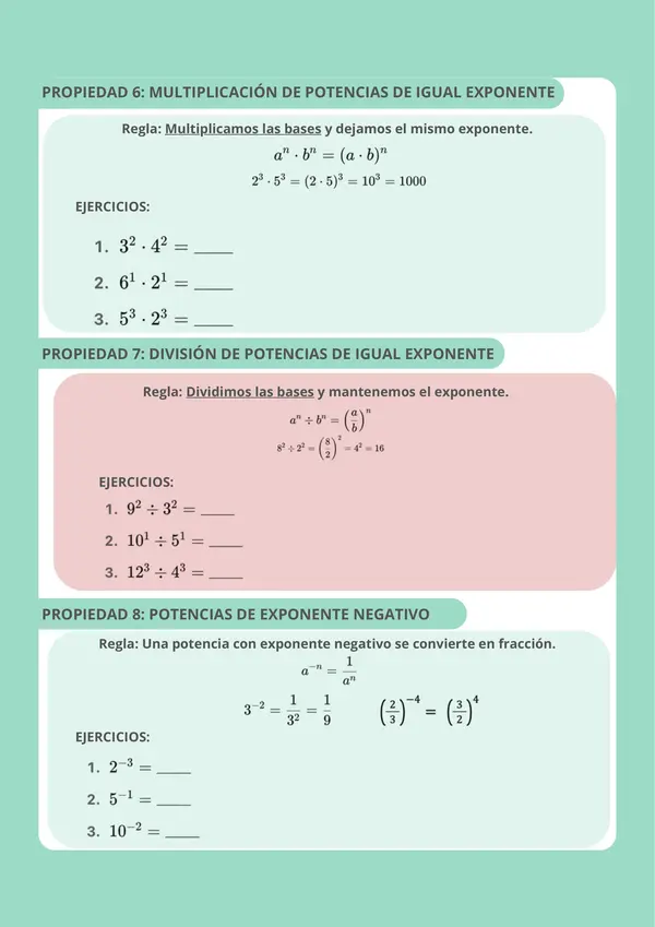 Guia de repaso propiedades de potencias 