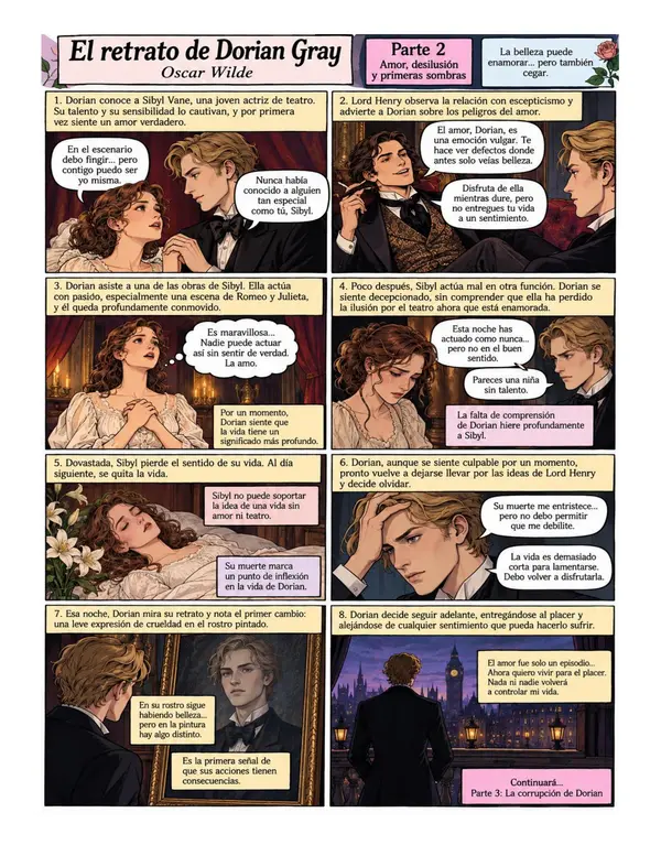 RESUMEN TIPO COMIC LIBRO EL RETRATO DE DORIAN GRAY