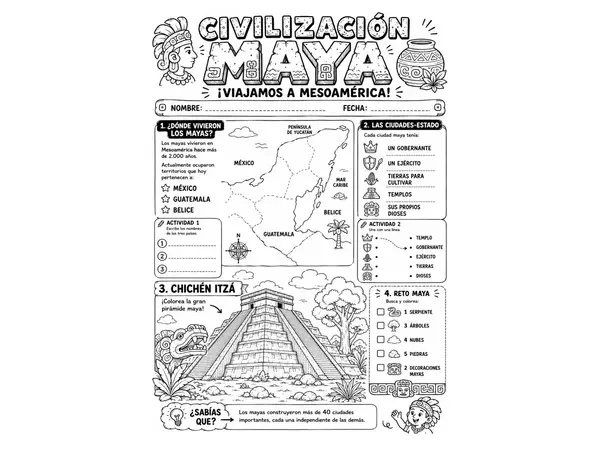 Civilización Maya: Guía de Aprendizaje Completa - 4° Básico Historia