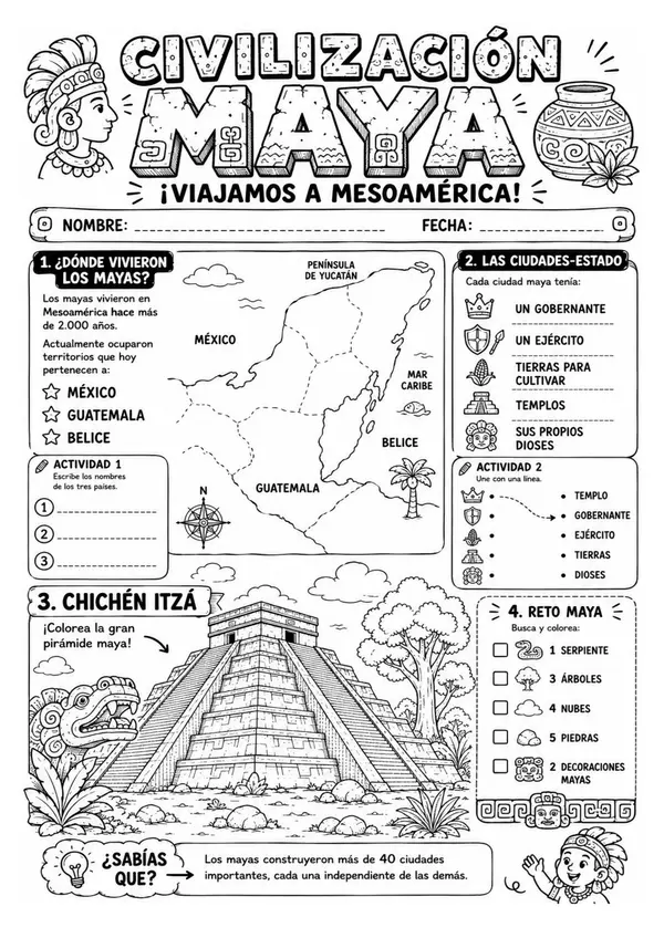 Civilización Maya: Guía de Aprendizaje Completa - 4° Básico Historia