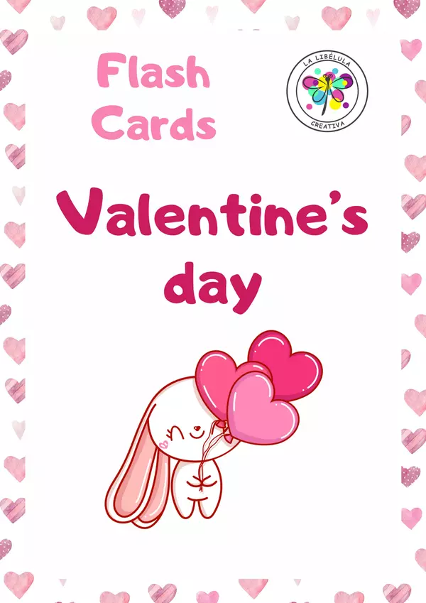 Flash Cards Valentine's Day Vocabulary English Cut Color Picture