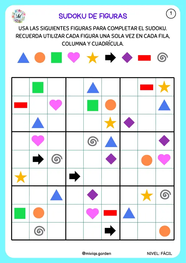   Sudokus de Figuras: Retos Matemáticos