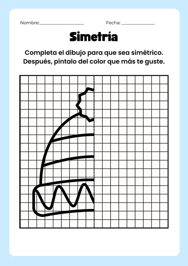 Fichas para ejercitar la simetría con temática de Navidad