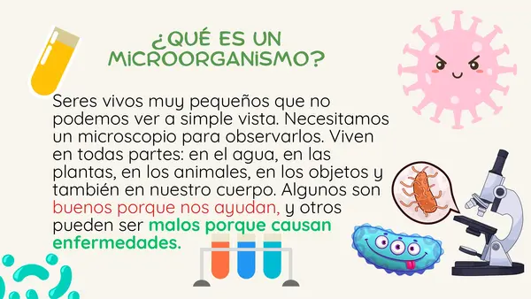 Esquema de apoyo para clases o estudiar MICROORGANISMOS