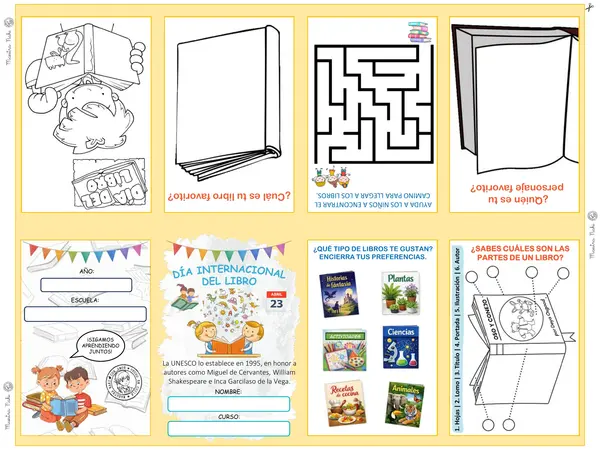 Mini libro de actividades - Día Internacional del Libro