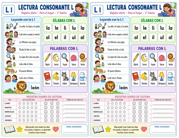 Lecturas al hogar: consonantes y fluidez lectora