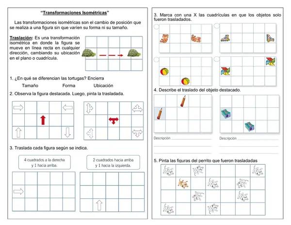 Guía "Transformaciones isométricas: Traslación" 3° año