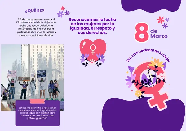 Tríptico informativo – Día Internacional de la Mujer 💜