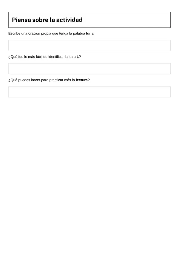 Leo y contesto palabras con la letra L