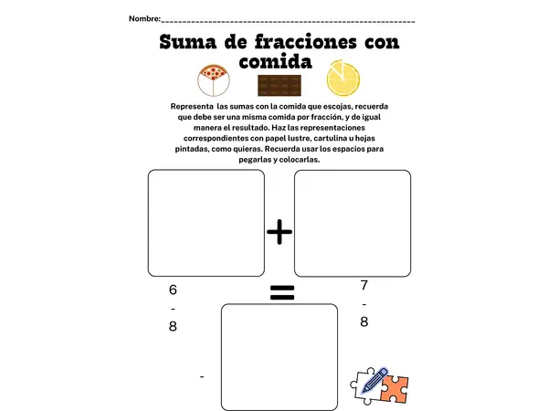 Matemáticas: fracciones con comida 