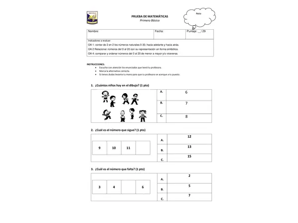 Evaluación matemáticas