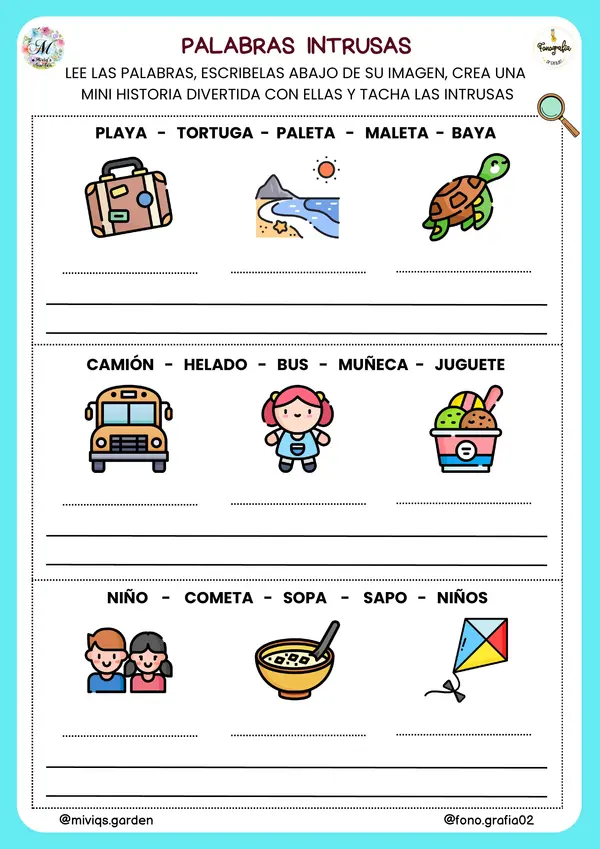 Palabras Intrusas (Escritura divertida)
