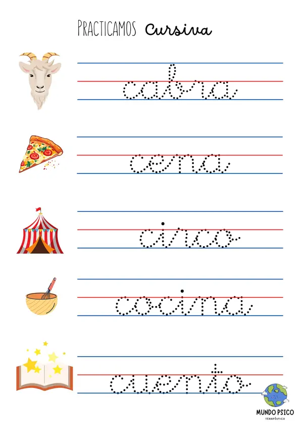 Practicamos Caligrafía - Cursiva