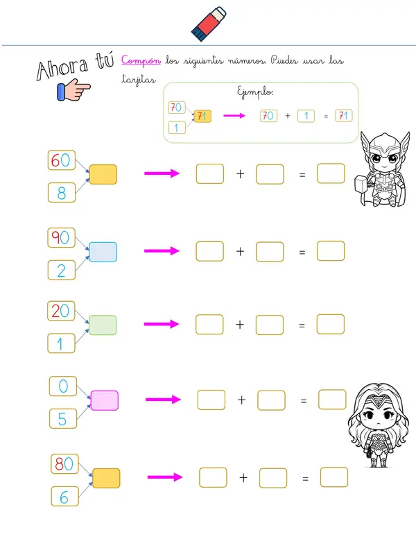 Composición y descomposición de n° hasta el 100