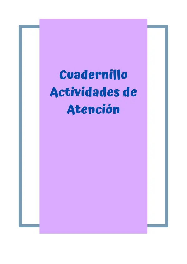 Cuadernillo actividades de atención