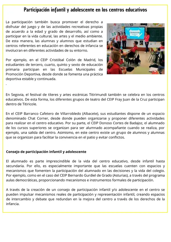 Historia y Geografía Participar de forma activa en nuestro entorno Derechos y deberes