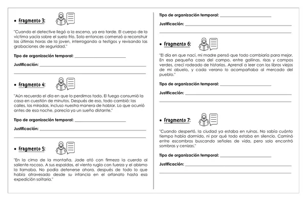 Guía de trabajo - Organización temporal en el género narrativo