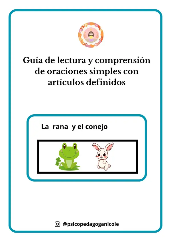 Lectura y comprensión de oraciones simples con artículos definidos