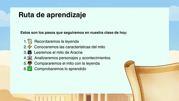 PRESENTACIÓN DEL MITO (MITO DE ARACNE) (COMPARACIÓN MITO-LEYENDA)