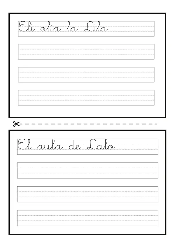 Mini libro de caligrafías letra "L" 