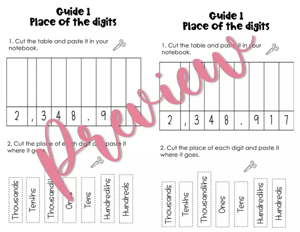  Decimal Place Value Interactive Notebook Profe social