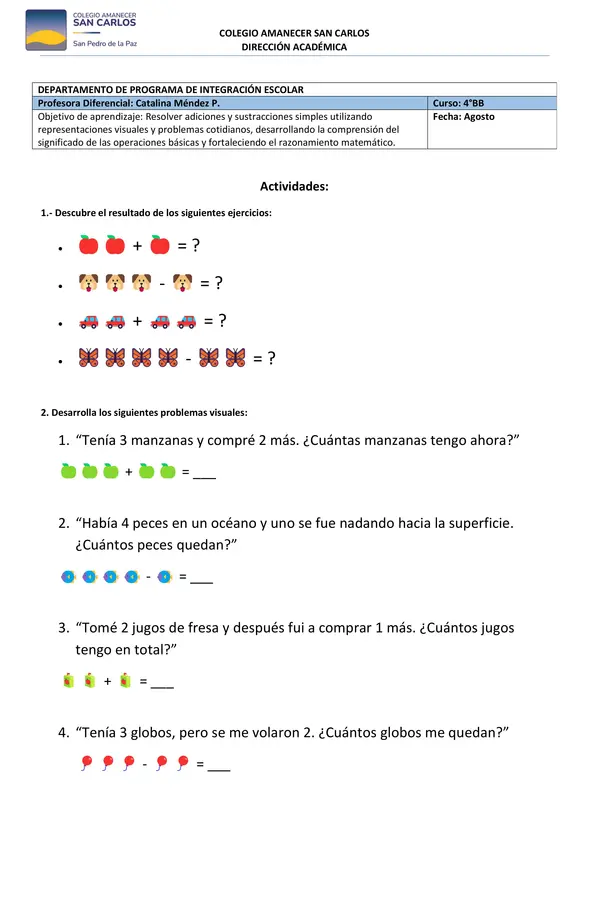 Guía sobre suma y resta