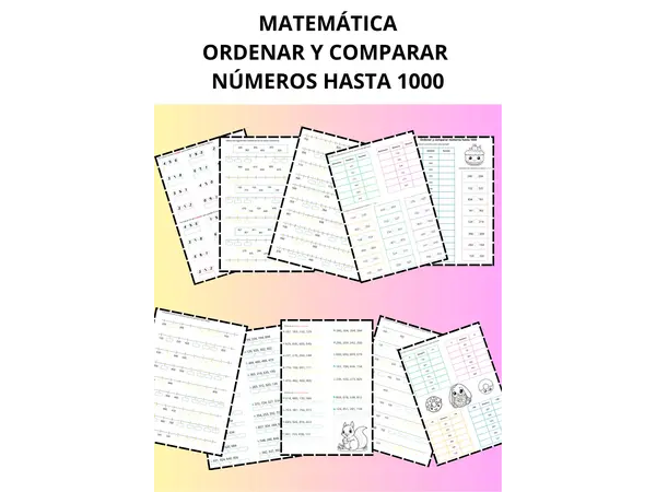 Comparar y ordenar números hasta 1000