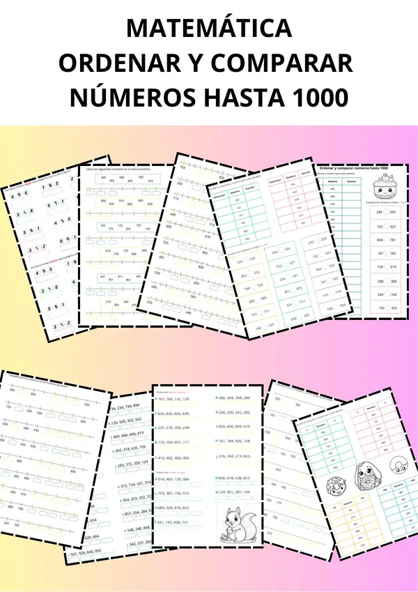 Comparar y ordenar números hasta 1000