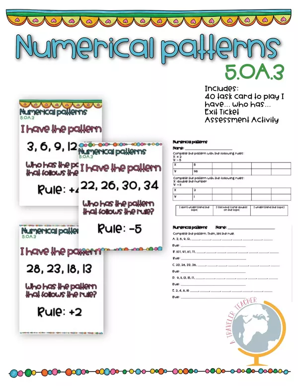 Numerical Patterns Game I have... Who has...