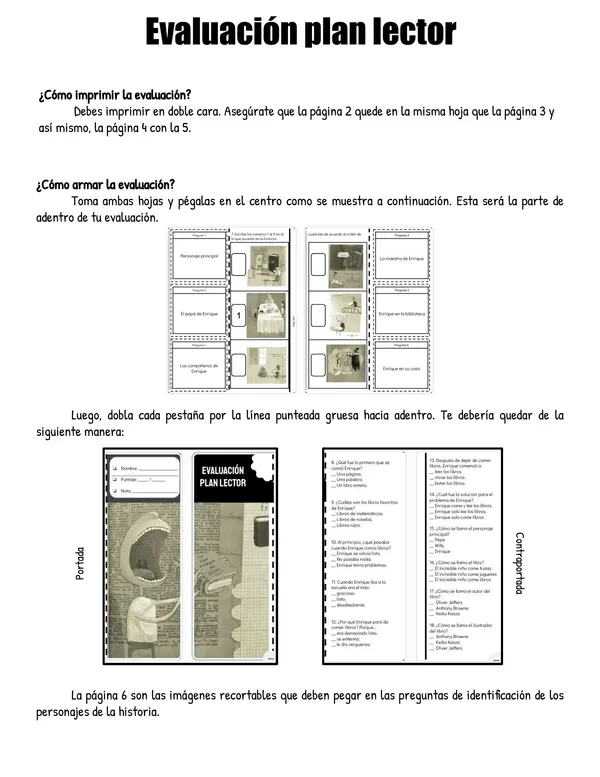 Evaluación plan lector: El increíble niño come libros