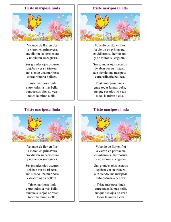 Poema "TRISTE MARIPOSITA LINDA"