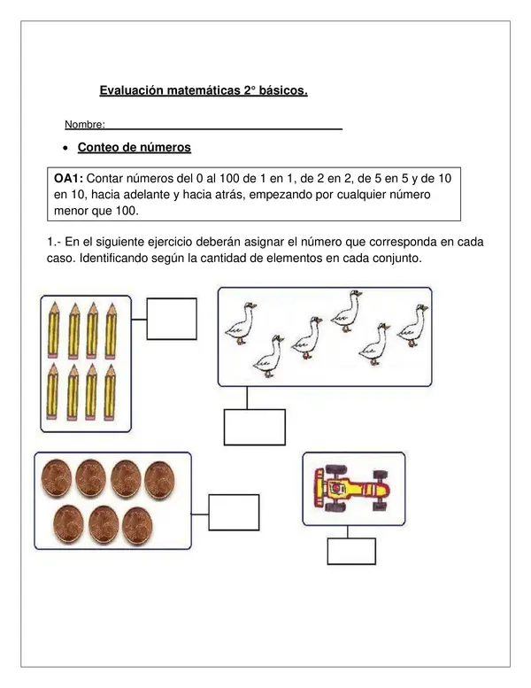 Evaluación matemáticas ámbito numérico 10