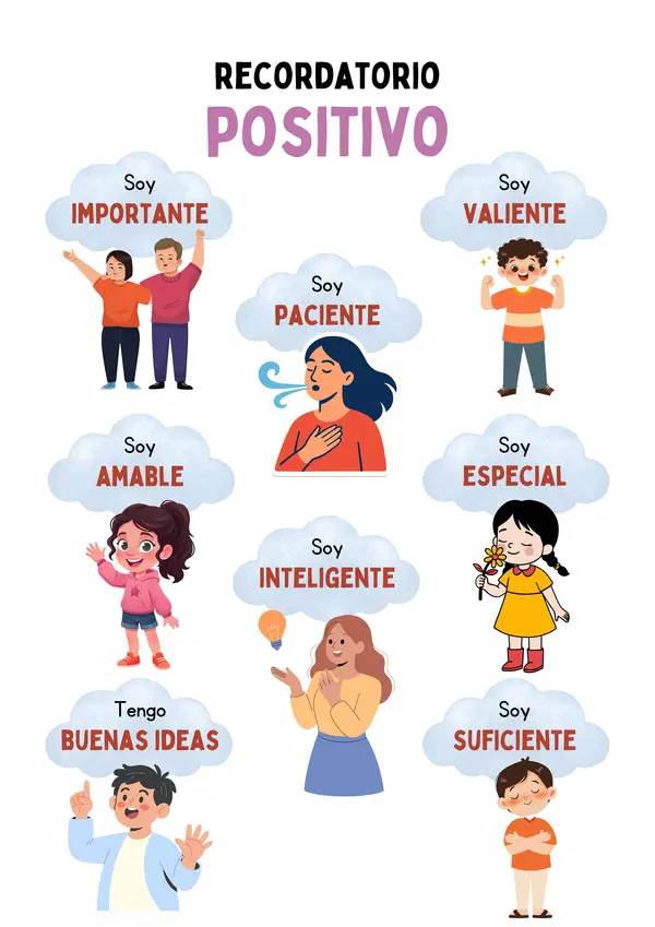 Recordatorio positivo – Afirmaciones para estudiantes