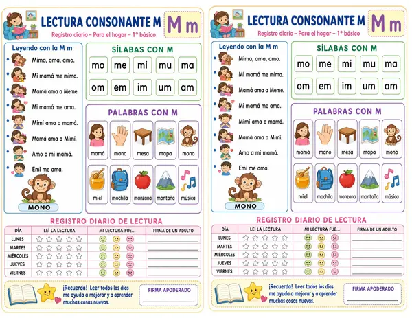 Lecturas al hogar: consonantes y fluidez lectora