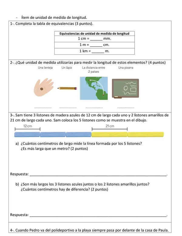 Evaluación de unidades de medida