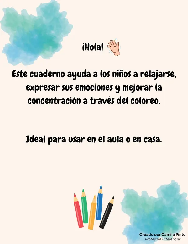 Cuaderno para colorear y relajarse | Actividades infantiles para la calma