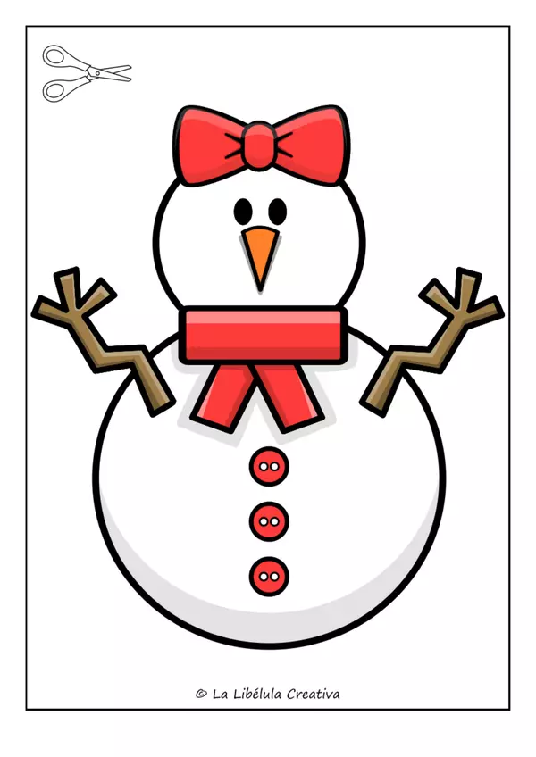 Build a Christmas Snowgirl Craft Construye Muñeca Nieve Navidad