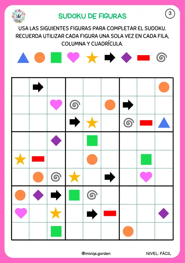   Sudokus de Figuras: Retos Matemáticos