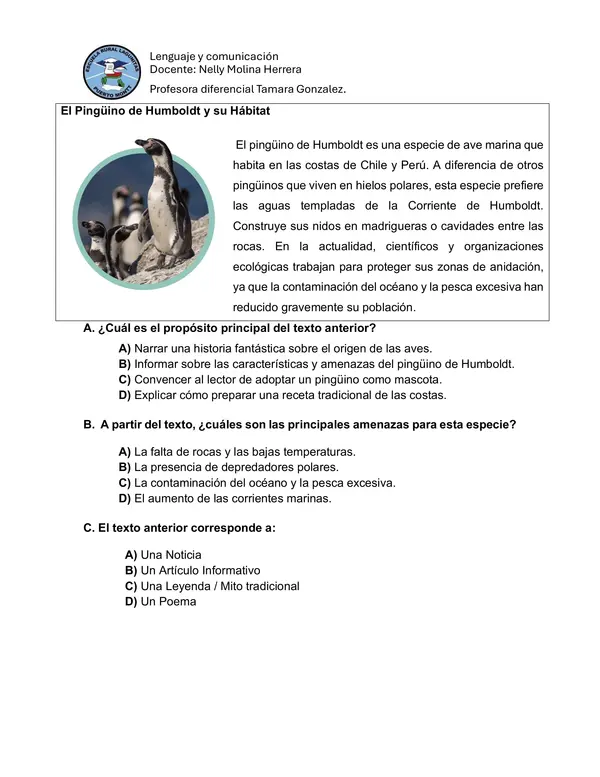 Guia compresión lectora tipo de textos