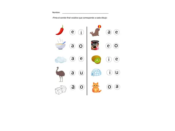 Sonido final vocálico