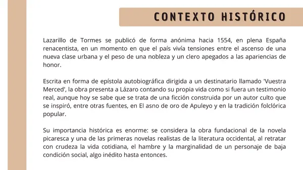 RESUMEN "EL LAZARILLO DE TORMES"